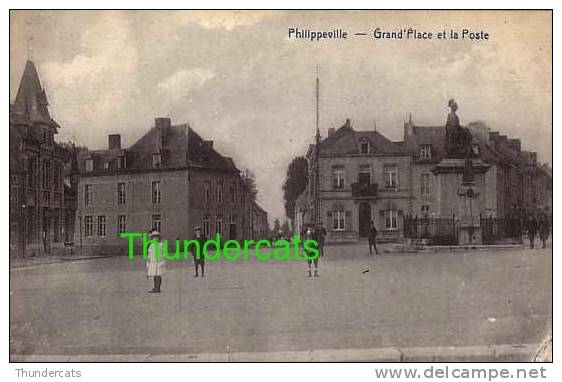 CPA PHILIPPEVILLE GRAND PLACE ET LA POSTE - Philippeville