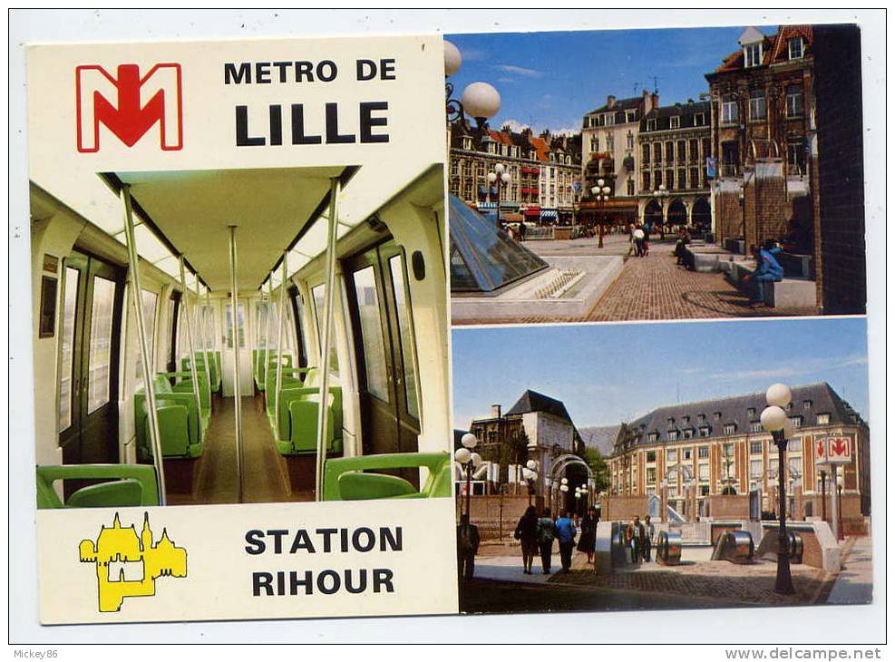 Métro De LILLE--Station Rihour --Vues Diverses Dont Petite Animation--métro Inauguré Le 25 Avril 1983 Par F.Mitterand-- - Lille