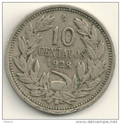 Chile 10 Centavos 1928  KM#166 - Chili