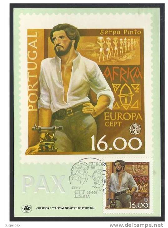 PORTUGAL - EUROPA CEPT 1980 - SERPA PINTO - 2 SCANS - CARTE MAXIMUM - MAXICARD - Cartes-maximum (CM)