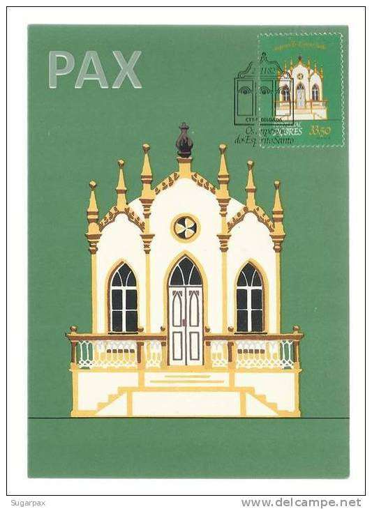 PORTUGAL - AÇORES - ARQUITECTURA REGIONAL - OS IMPÉRIOS DO ESPÍRITO SANTO - BPA 21 - 2 SCANS - CARTE MAXIMUM - MAXICARD - Maximum Cards & Covers