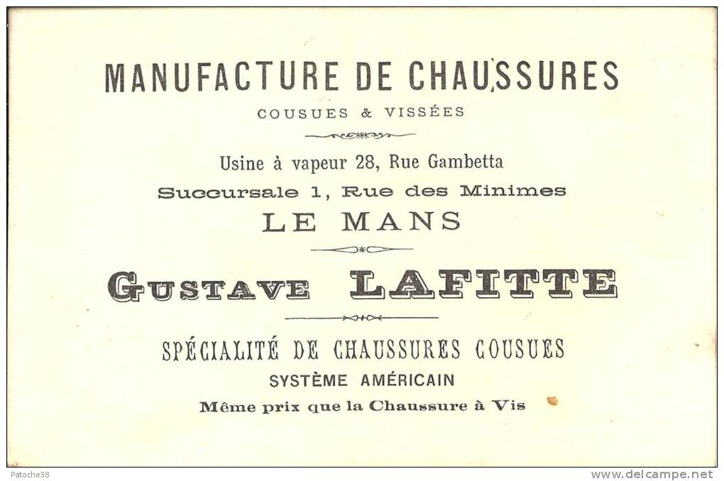 Image Publicitaire - MANUFACTURE DE CHAUSSURES - Gustave LAFITTE - Autres & Non Classés