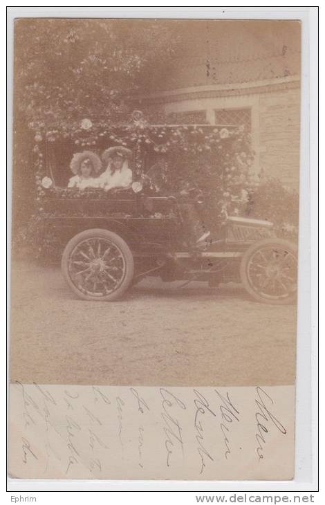 BAYONNE - Carte-photo D'une Automobile Fleurie - Fête Des Fleurs - Bayonne