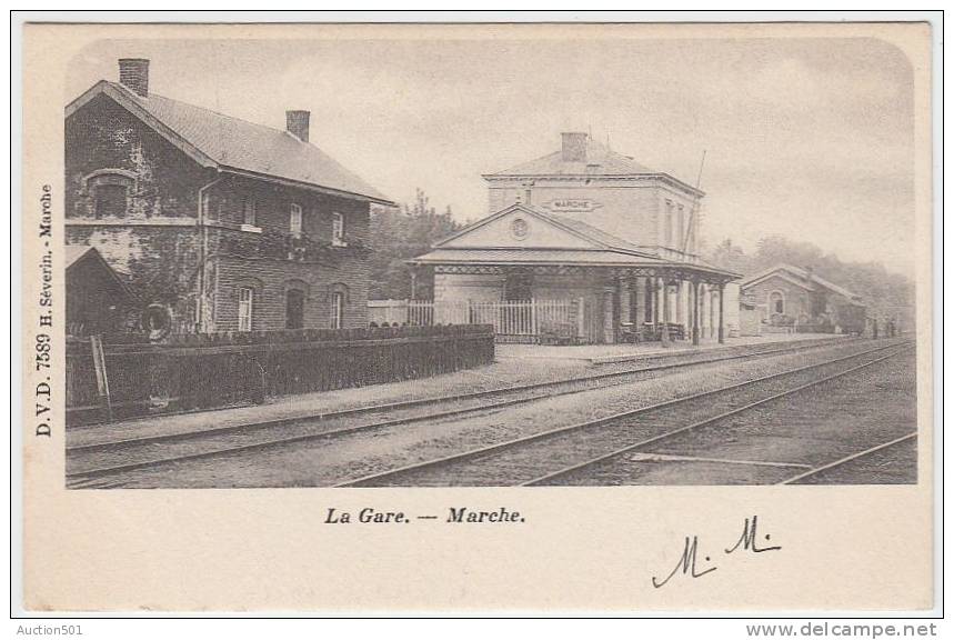 16973g GARE - Marche - 1902 - Rail - Marche-en-Famenne