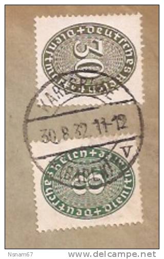 R3 - KARLSRUHE Baden - 1932 - Port Local 38 Pfennig - DIENSTMARKE - Timbre De Service - Einschreiben - Recommandé - - Other & Unclassified