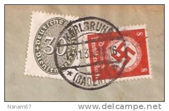 R4 - KARLSRUHE Baden - 1935 - Port Local 38 Pfennig - DIENSTMARKE - Timbre De Service - Einschreiben - Recommandé - - Altri & Non Classificati