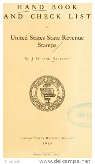 EBook: "United States STATE REVENUE Stamps. Handbook And Checklist" By Bartlett - Sonstige & Ohne Zuordnung