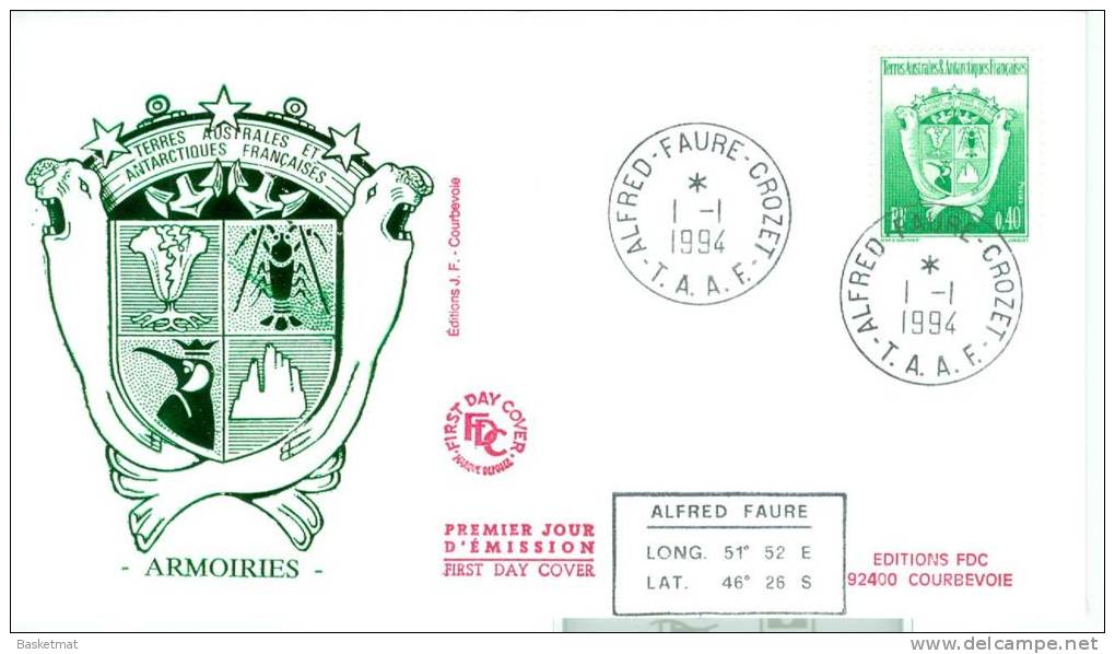 TAAF ENV  FDC 1994 ARMOIRIES - FDC