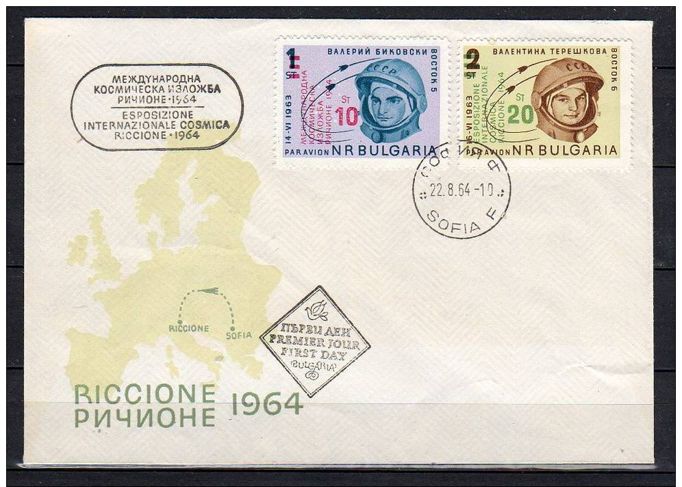 Scarce SPACE FDC Bulgaria 1964 (bul 11) - Europa