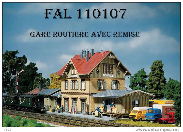 - FALLER - GARE Avec Remise - HO - Réf 110107 - Trenes