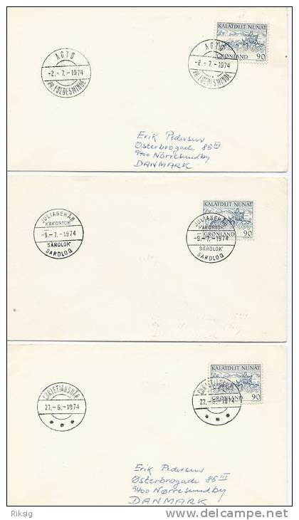 Greenland -  3 Covers  # 212 # - Other & Unclassified