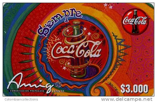 Lote TT14, Colombia, Tarjetas Telefonicas, Phone Cards, Coca Cola,  Siempre 1, Coke, Used - Colombia