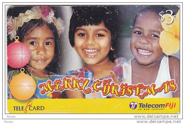 Fiji, FIJ-R-098a, $3, Christmas, Children (99187), 2 Scans.  Please Read - Fidschi