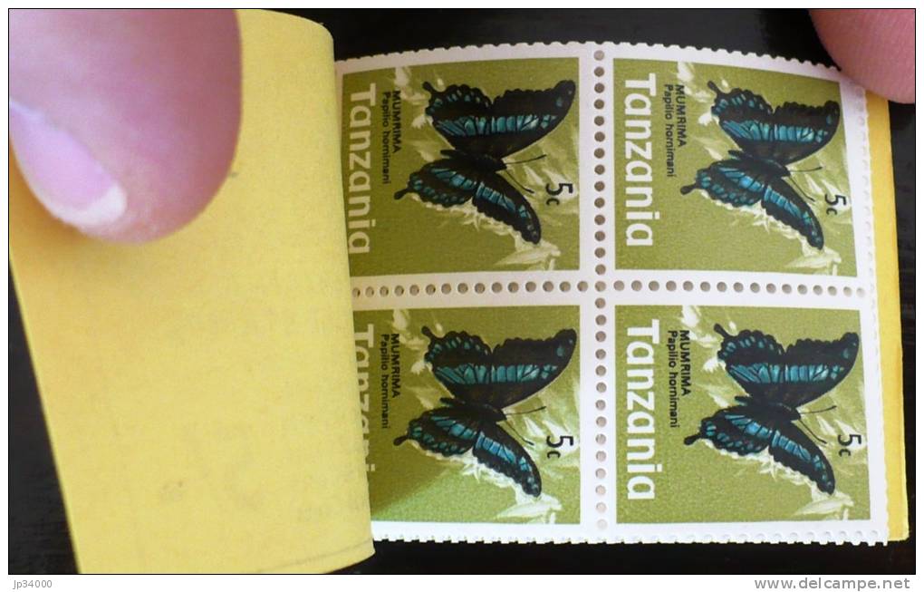 TANZANIE Papillons, (carnet De La Serie Yvert 33/47) Neuf Sans Charniere **. MNH Booklet (6 Scans) - Papillons