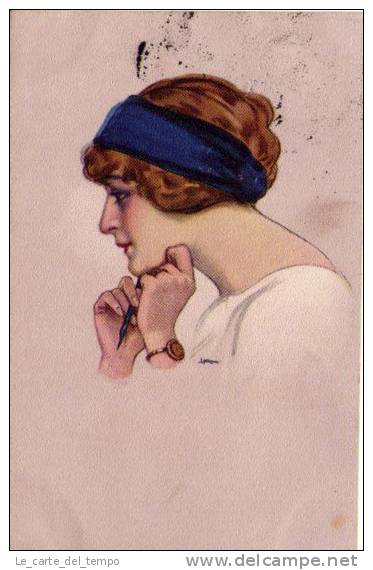 Cartolina Donna/donnina Illustrata Leopoldo N.Metlicoviz 1916 - Bottaro