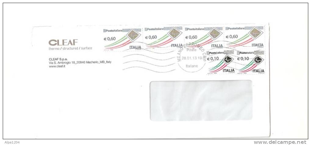 ENVELOPPE ITALIE ANNEE 2012 Avec SIX TIMBRES OBLITERES - 2011-20: Used