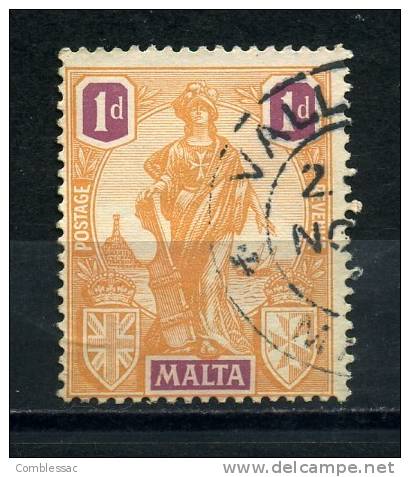 MALTA    1922     1d   Orange  And  Purple      USED - Malta