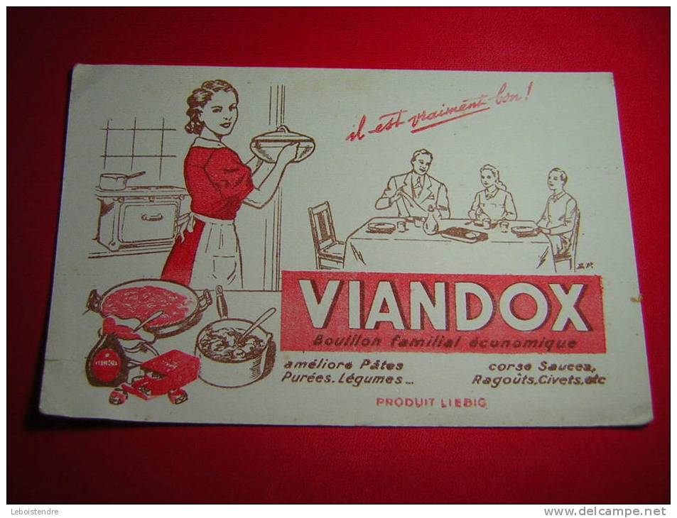 BUVARD VIANDOX BOUILLON FAMILIAL ECONOMIQUE  PRODUIT LIEBIG - Suppen & Sossen