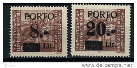 1945 - OCC. JUGOSLAVIA - ISTRIA E LIT. SLOVENO - Sass.  SEGNATASSE  3-5 - Mi. 5-7 -  NH -  (W028.....) - Jugoslawische Bes.: Istrien