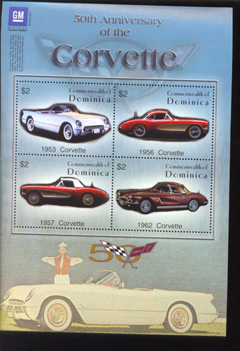 DOMINICA   2423  MINT NEVER HINGED MINI SHEETS OF CARS  # M-172-2  (  CORVETTE - Cars