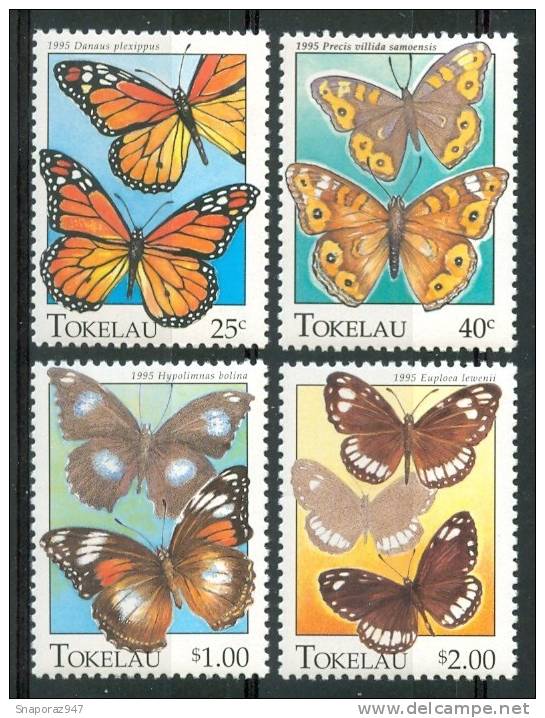 1995 Tokelau Fauna  Farfalle Butterflies Schmetterlinge Papillons Set MNH** Te187 - Farfalle