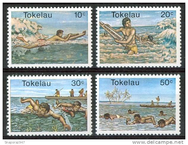 1980 Tokelau Sport Acquatici Set MNH** Te195 - Tokelau