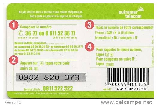 3-CARTE PREPAYEE-OUTREMER TELECOM-5€OCEAN INDIEN-FILLETTE INDOUE-DIFFERANTS TIRAGE-- T BE- - Autres & Non Classés