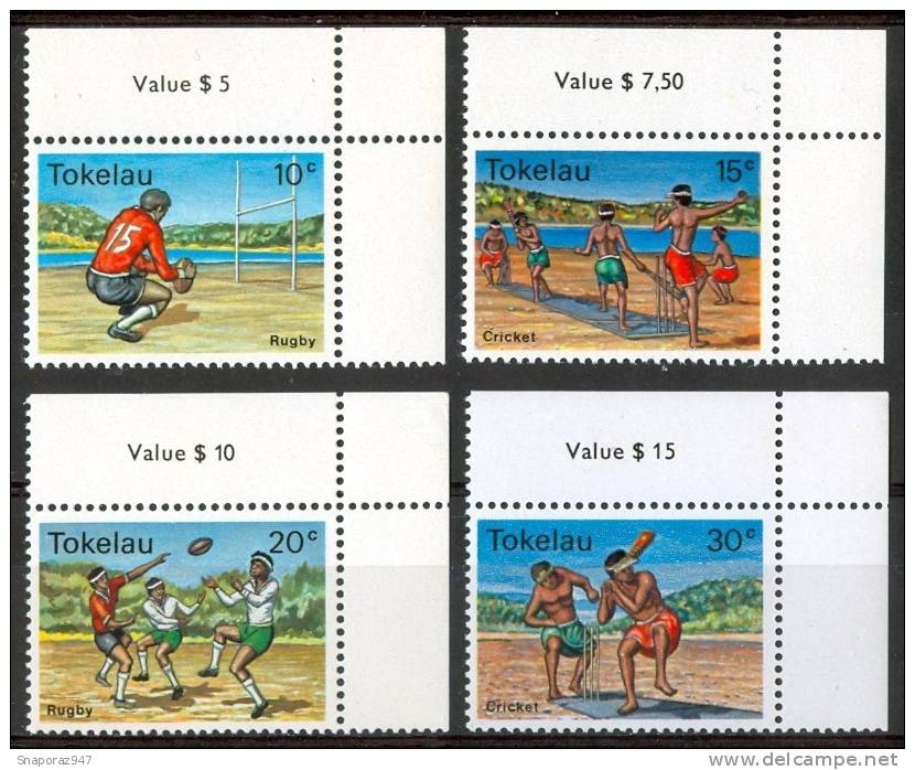 1979 Tokelau Sport Rugby Criket Set MNH** Te197 - Cricket