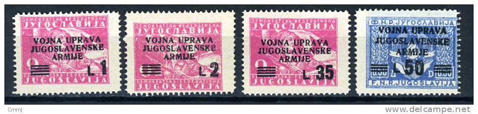 1947 - AMMINISTRAZIONE  MILITARE JUGOSLAVA- Sass. 67-69-75-76  - Mi. 55-57-63-64 -  NH -  (W028.....) - Yugoslavian Occ.: Trieste