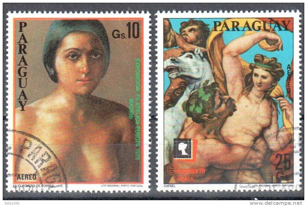 Paraguay 1978 - Art - Painting Mi 3099-3100 -2v -  Used - Desnudos