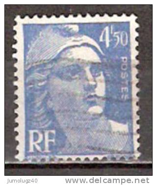 Timbre France Y&T N° 718A (4) Obl.  Marianne De Gandon.  4 F.50. Bleu. Cote 0,15 € - 1945-54 Marianne Of Gandon