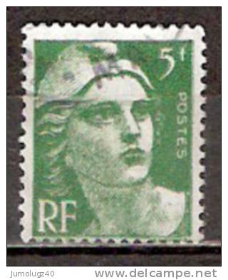 Timbre France Y&T N° 719 (4) Obl.  Marianne De Gandon.  5 F. Vert. Cote 0,15 € - 1945-54 Marianne Of Gandon