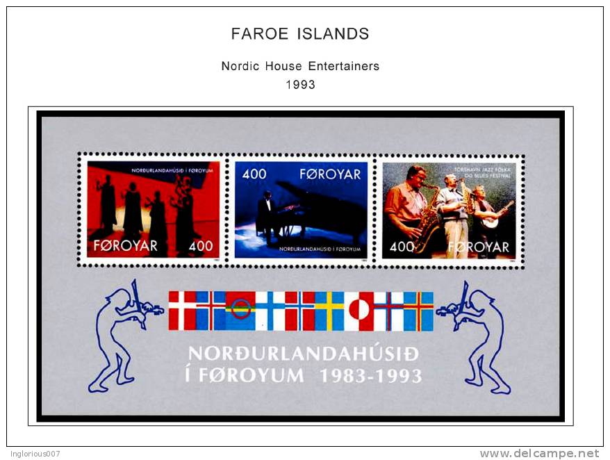 FAROE ISLANDS STAMP ALBUM PAGES 1919-2011 (87 color illustrated pages)