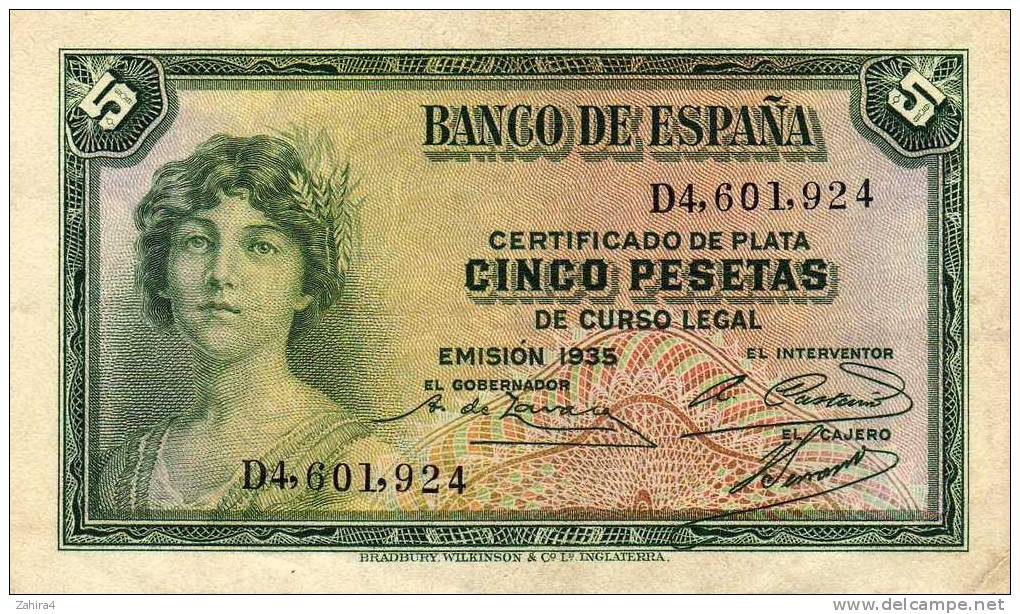 5  Banco De Espana  5  D4, 601, 924 - 5 Pesetas