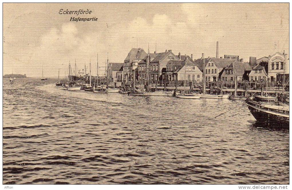 Eckernforde Hafenpartie Postage Due Mailed To Switzerland 1912 Postcard - Eckernförde