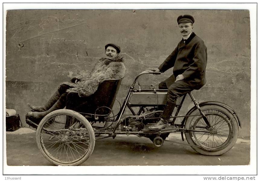 Carte Photo Ancienne Marseille - Moto Triporteur - Non Classés