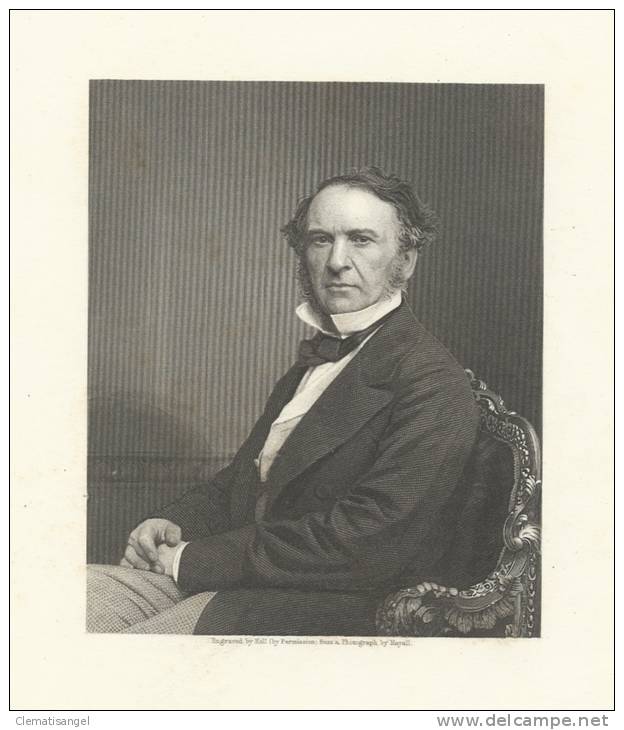 TOP!! PRACHTVOLLER ENGLISCHER DRUCK * THE RT.HON. WILLIAM EWART GLADSTONE,M.P.* 16 X 11,5 Cm - Prints & Engravings