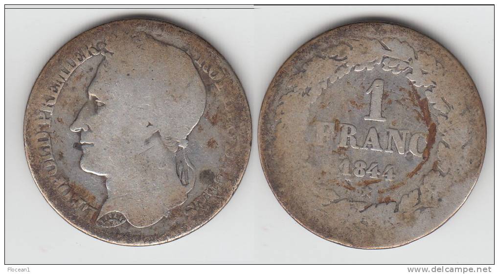 **** BELGIQUE - BELGIUM - 1 FRANC 1844 LEOPOLD I - ARGENT - SILVER **** EN ACHAT IMMEDIAT - 1 Franc