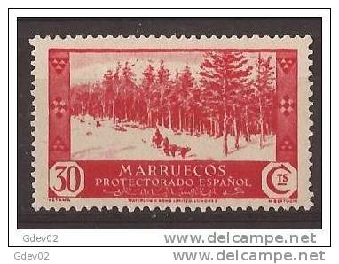 MA153CF-LA811TVO.Maroc.Marocco.MARRUECOS ESPAÑOL VISTAS Y PAISAJES.bosque .1935/7.(Ed 153*) Con Charnela MAGNIFICO.RARO - Otros & Sin Clasificación