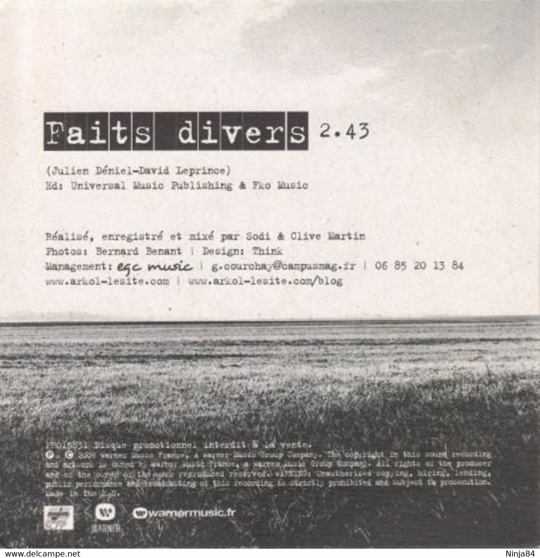 CDS  Arkol  "  Faits Divers  "  Promo  Europe - Verzameluitgaven