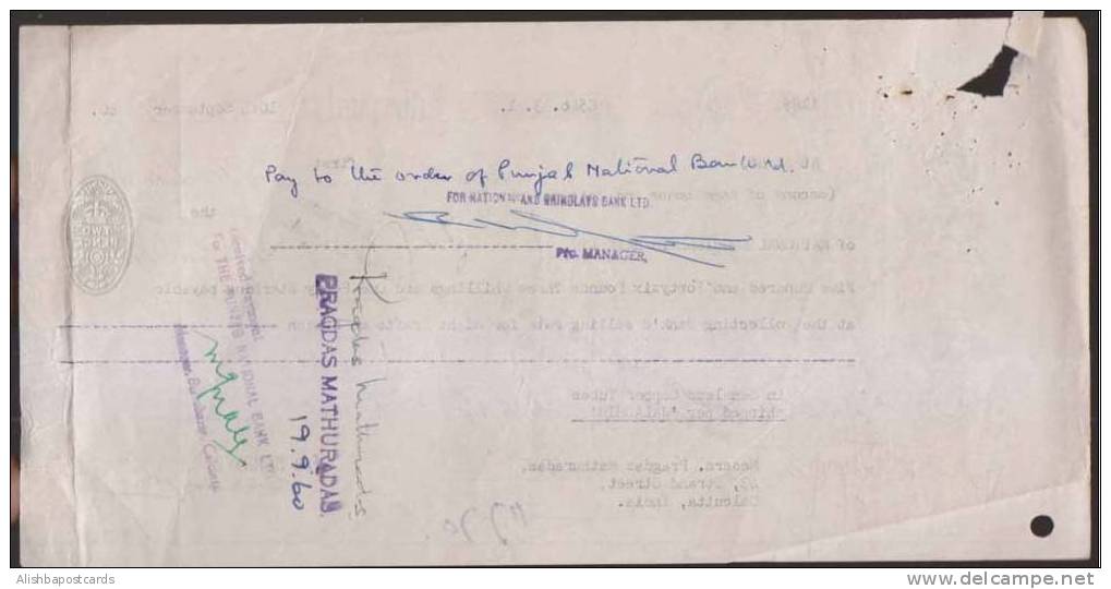 Bill Of Exchange, Reciept, National & Grindlays Bank Ltd, 1960 - Other & Unclassified