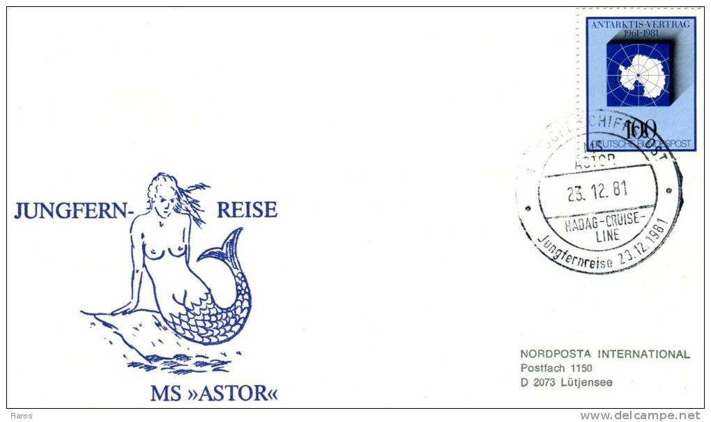 Germany(West)-Maritime Cover W/ German Sea Post "m/s 'ASTOR' Long-haul Journey (Hadag-Cruise-line) 23.12.1981" Postmark - Sonstige & Ohne Zuordnung