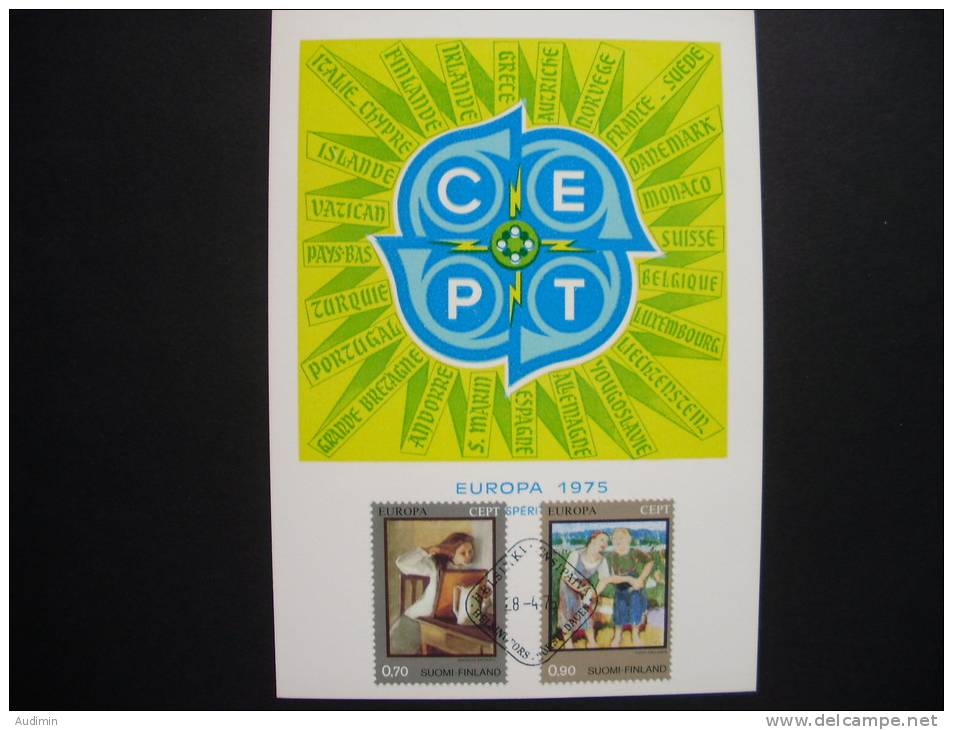 Finnland 764/5 Maximumkarte MK/MC, EUROPA/CEPT 1975, Gemälde - Cartoline Maximum