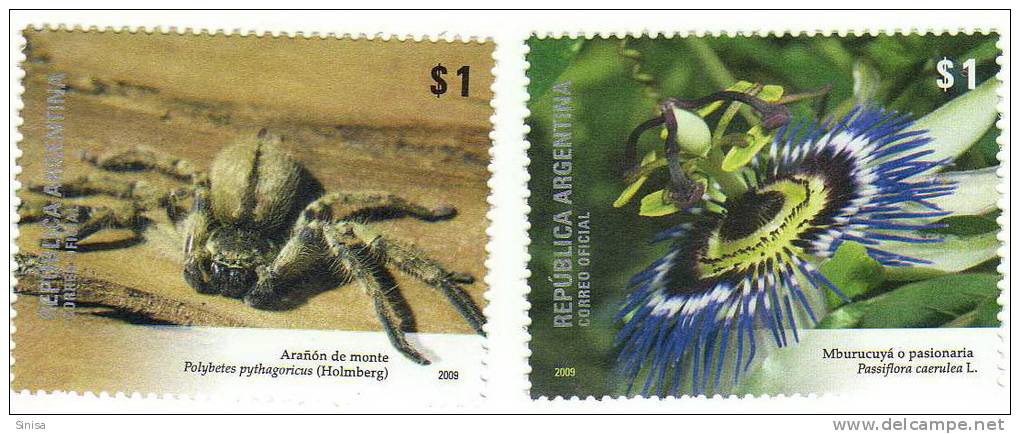 Argentina / Insects And Flowers / Spider - Unused Stamps