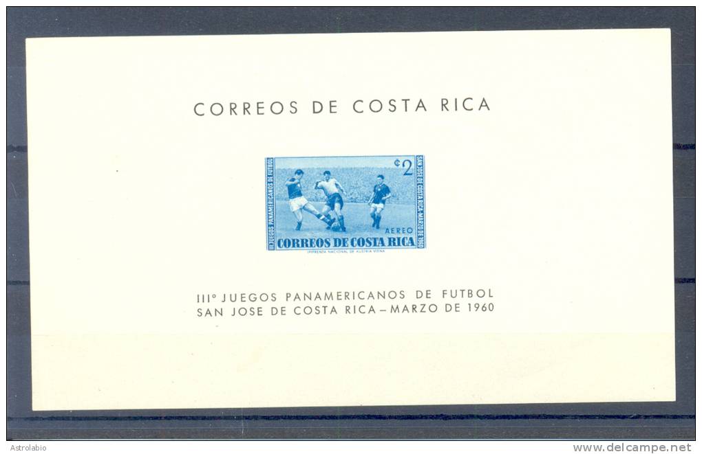 Costa Rica 1960 " 3º Championnats Panaméricains De Football " Xx Yvert Bloc 2 - Fußball-Amerikameisterschaft