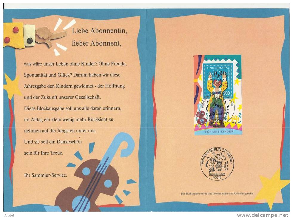 ALEMANIA DOCUMENTO MAT BERLIN 1993 CIRCO PAYASO MUSICA - Cirque