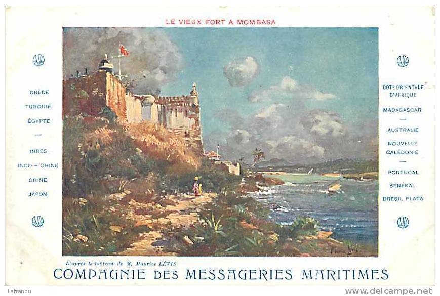 Afrique- Africa -ref A642-le Vieux Fort A Mombasa -compagnie Des  Messageries Maritimes - Carte Bon Etat - - Kenya