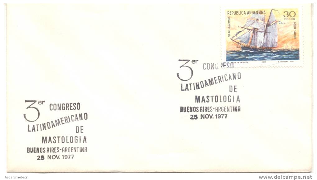TERCER CONGRESO LATINOAMERICANO DE MASTOLOGIA NOVIEMBRE 1977 BUENOS AIRES SPECIAL COVER - Medizin