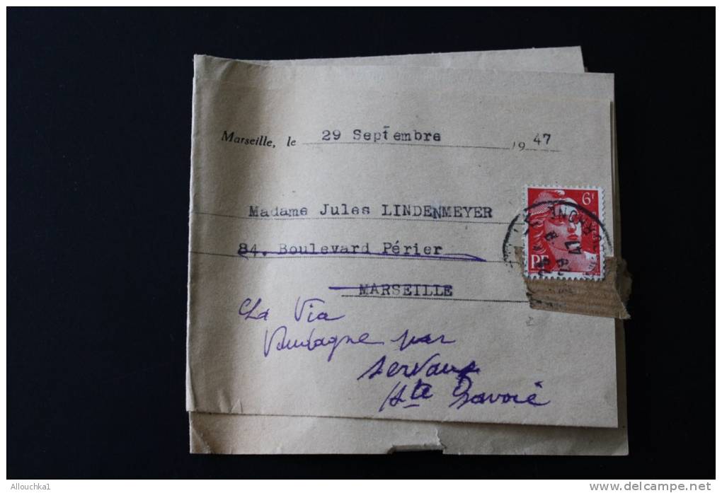 29/9/1947 Aff Timbre Gandon Seul S Lettre:courrier 20 Actions Cie De Navigation Mixte(souscription CCF)Vaudagne/Servoz - Banco & Caja De Ahorros