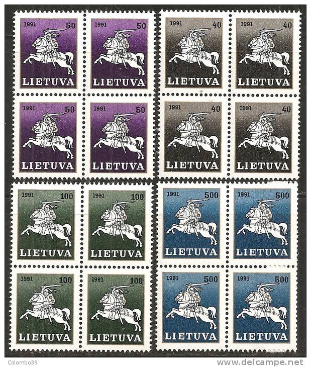 Lituania 1991 Nuovo** - Mi. 491/94 Blocs 4x - Lituania